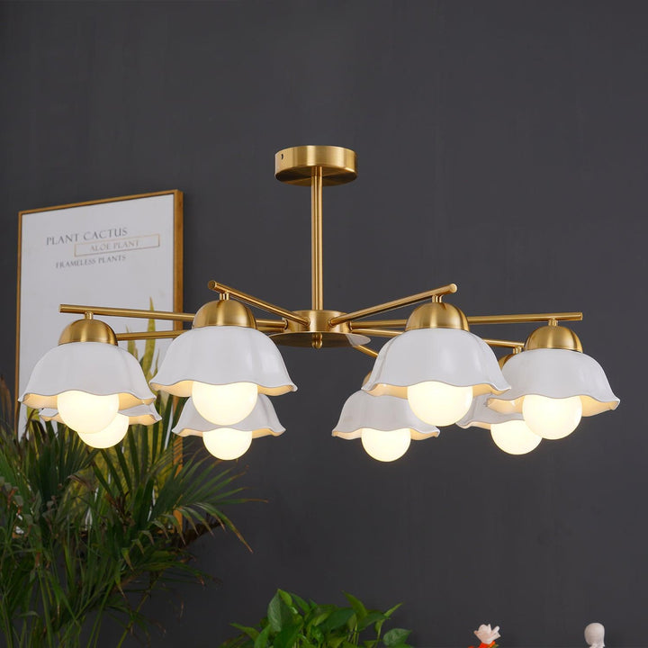 Zasila lampadario Nordico Arte Fiorita Ombra in Ceramica floreale