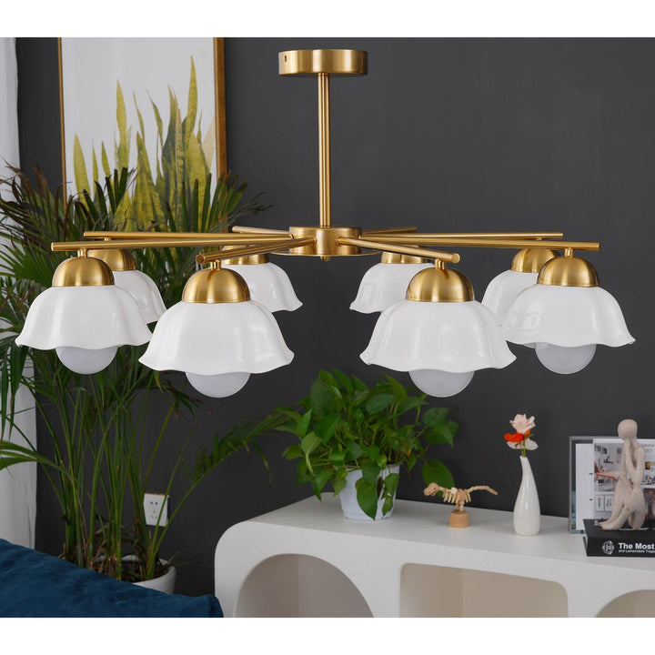 Zasila lampadario Nordico Arte Fiorita Ombra in Ceramica floreale