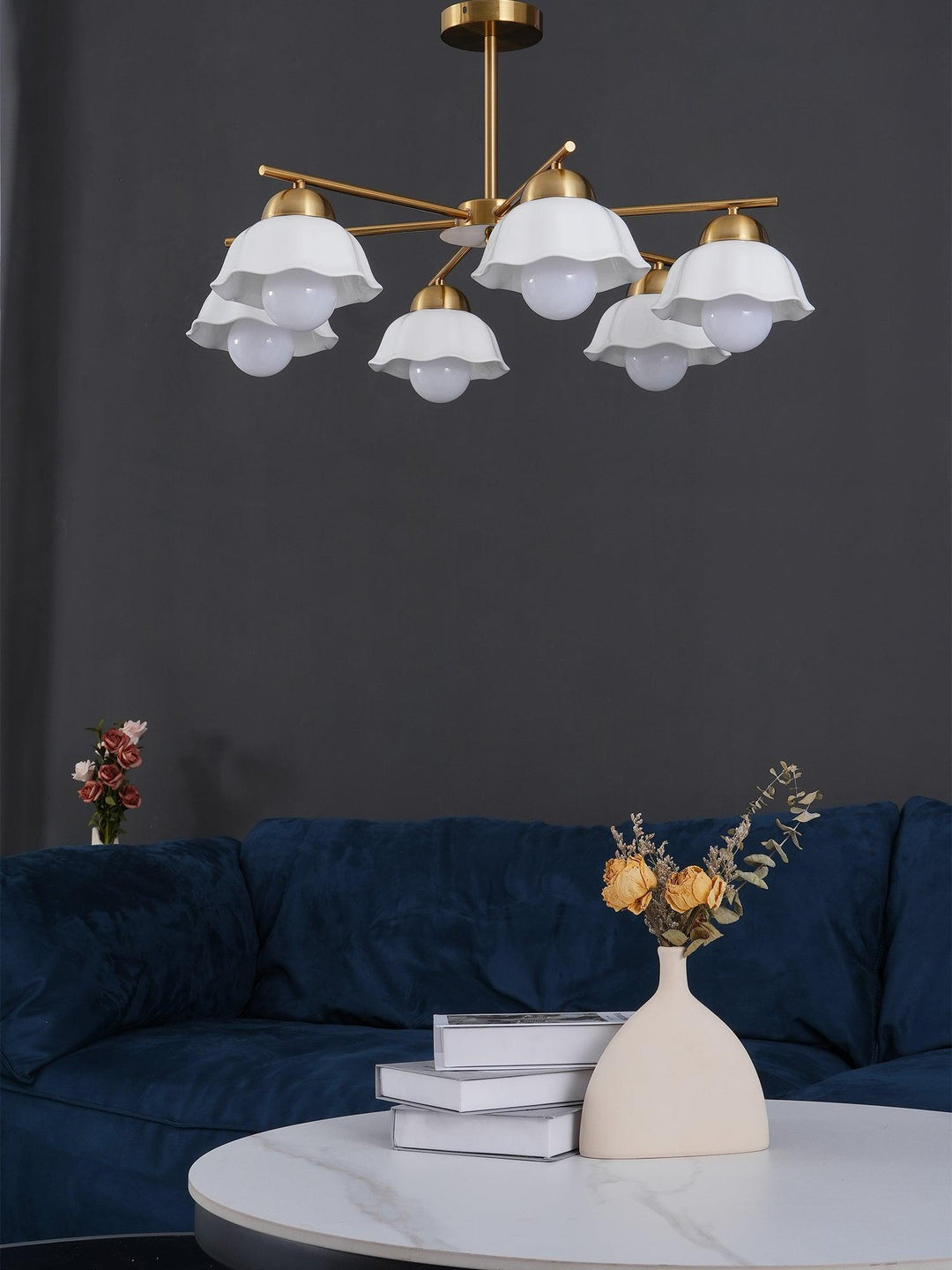 Zasila lampadario Nordico Arte Fiorita Ombra in Ceramica floreale