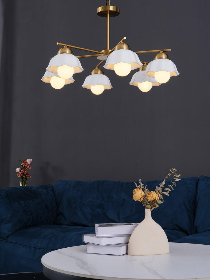 Zasila lampadario Nordico Arte Fiorita Ombra in Ceramica floreale