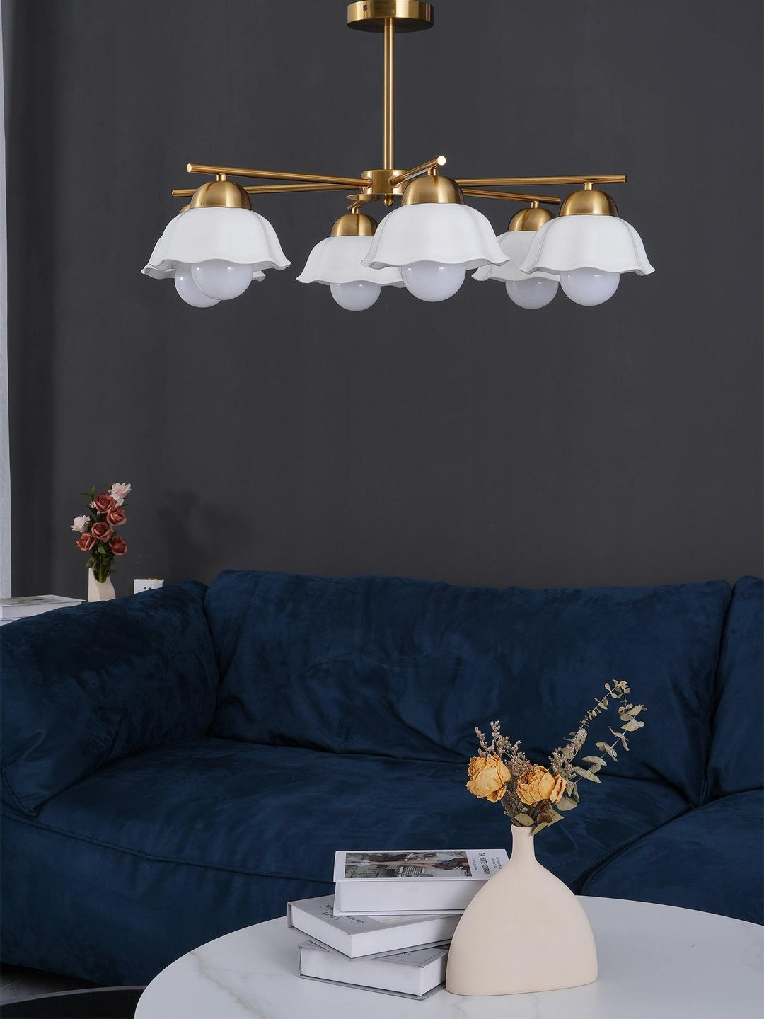 Zasila lampadario Nordico Arte Fiorita Ombra in Ceramica floreale