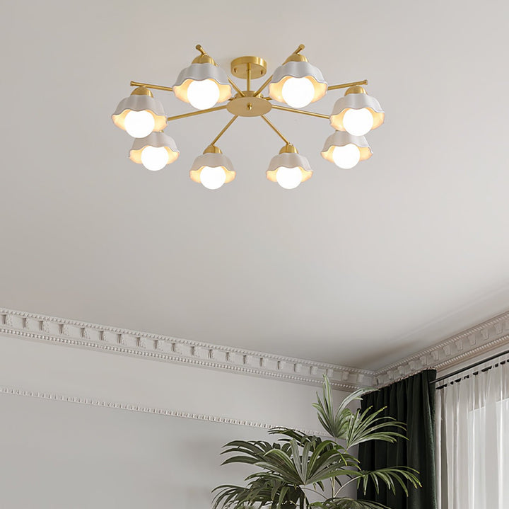 Zasila lampadario Nordico Arte Fiorita Ombra in Ceramica floreale