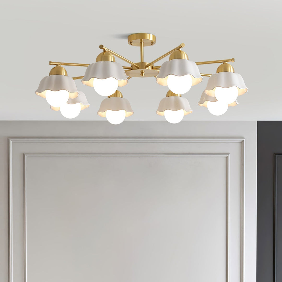 Zasila lampadario Nordico Arte Fiorita Ombra in Ceramica floreale