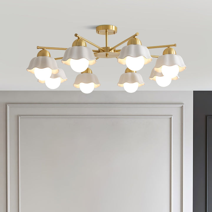 Zasila lampadario Nordico Arte Fiorita Ombra in Ceramica floreale