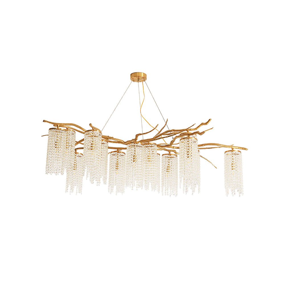 Avvariel lampadario in ottone organico