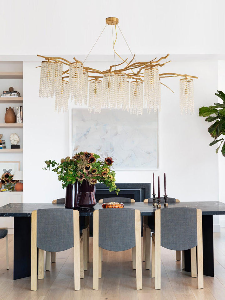 Avvariel lampadario in ottone organico