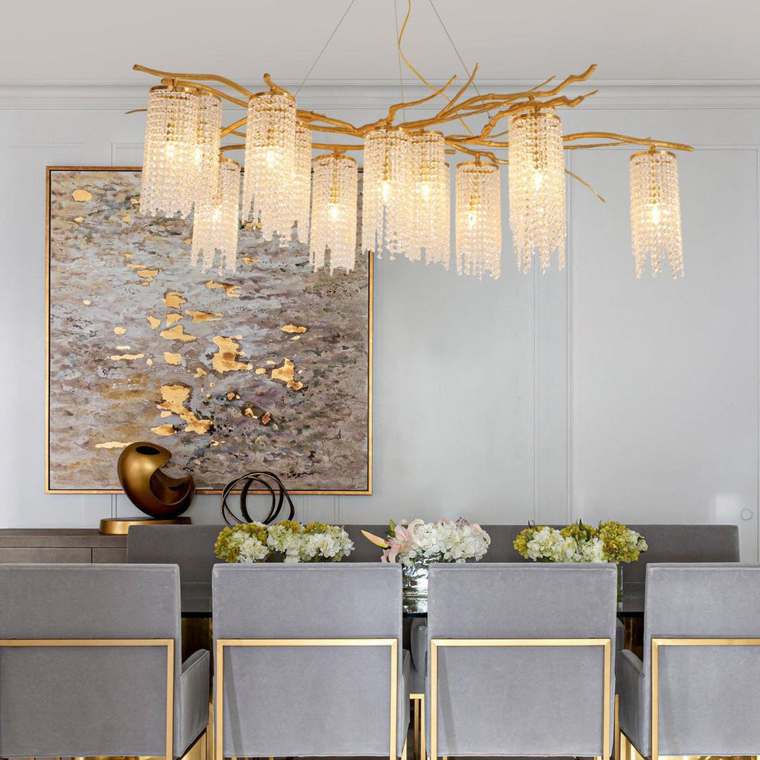 Avvariel lampadario in ottone organico