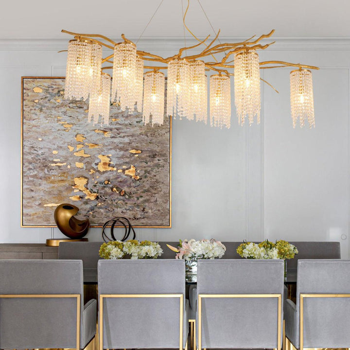 Avvariel lampadario in ottone organico