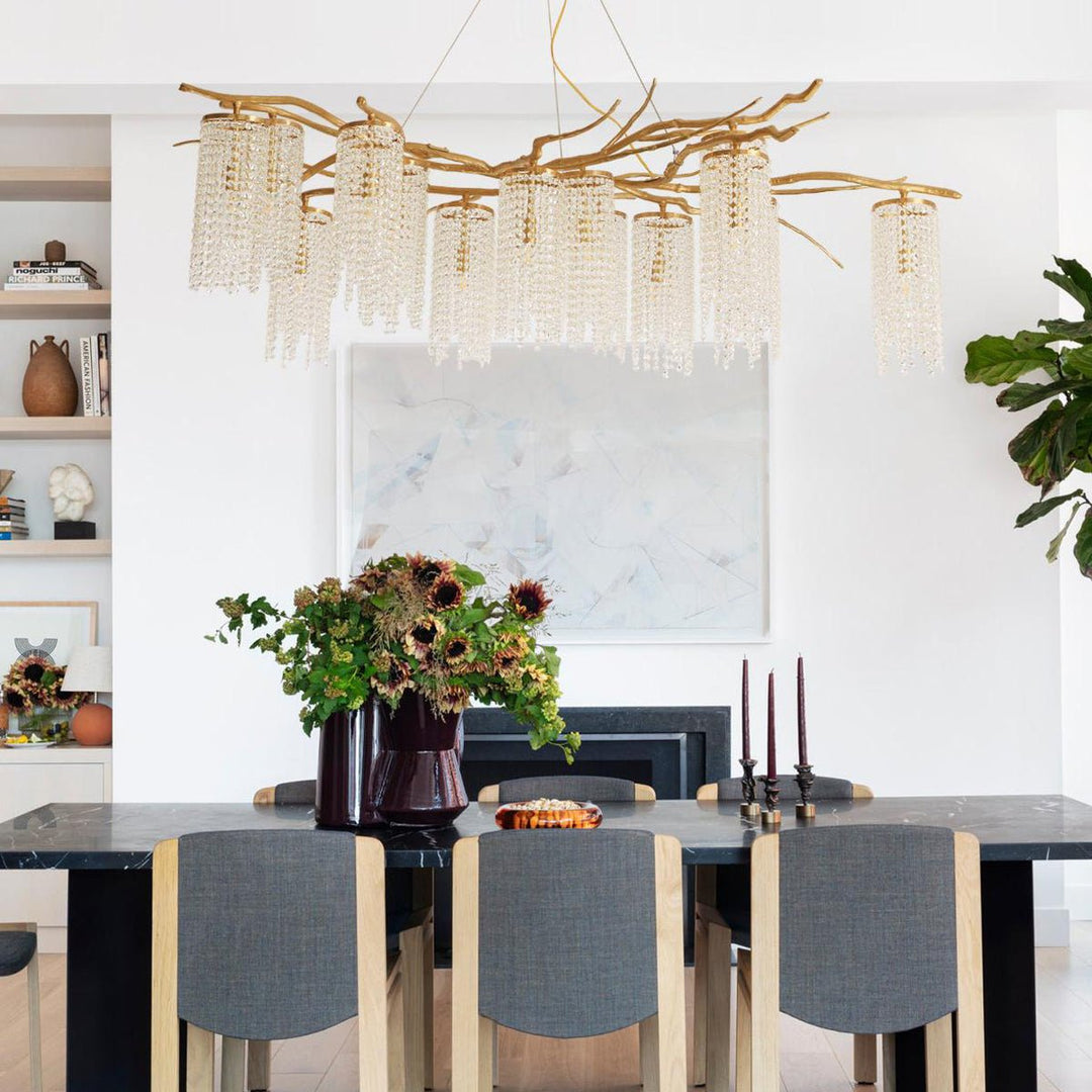 Avvariel lampadario in ottone organico