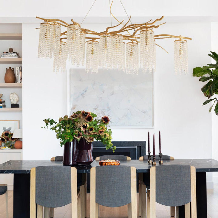 Avvariel lampadario in ottone organico