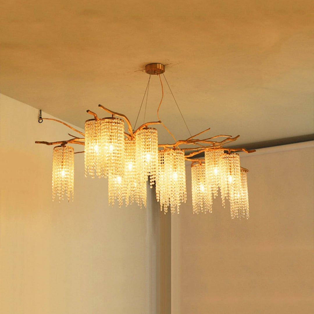Avvariel lampadario in ottone organico