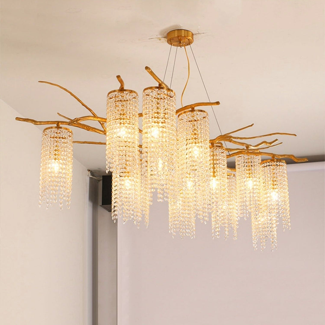 Avvariel lampadario in ottone organico