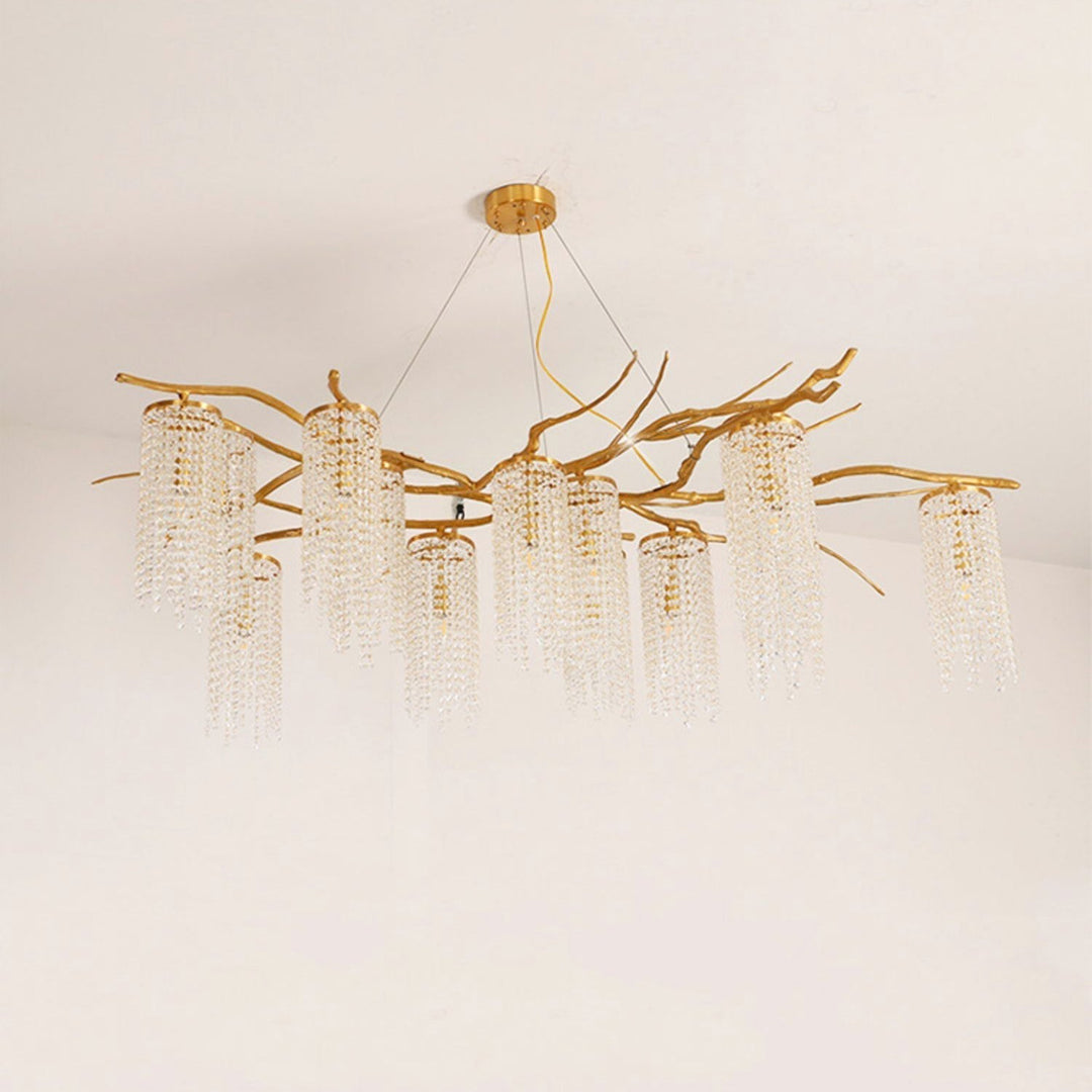 Avvariel lampadario in ottone organico
