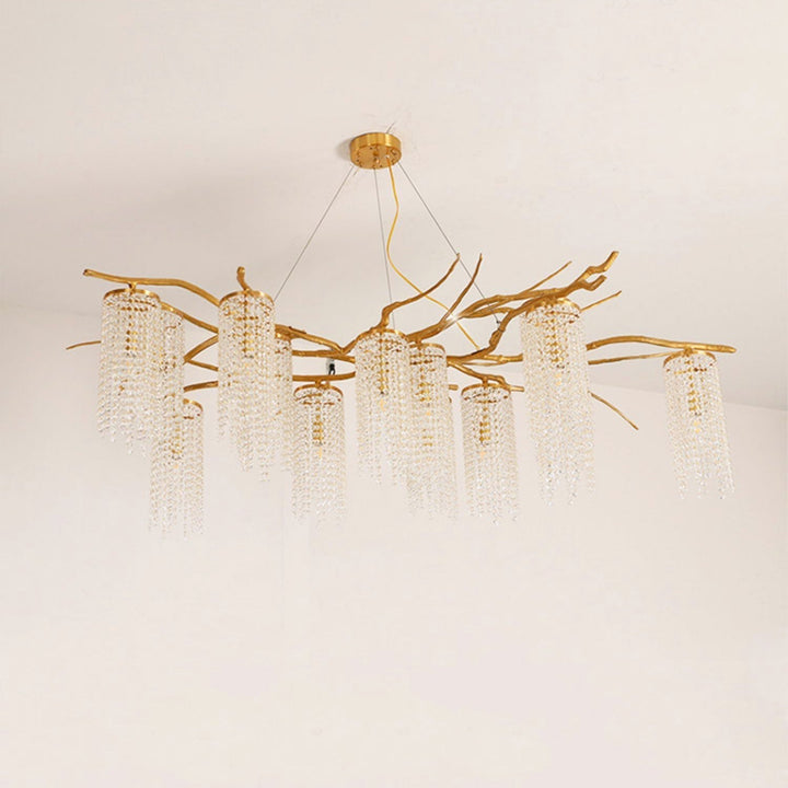 Avvariel lampadario in ottone organico