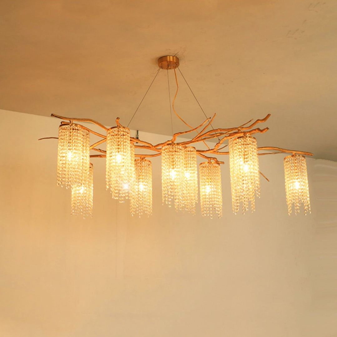 Avvariel lampadario in ottone organico