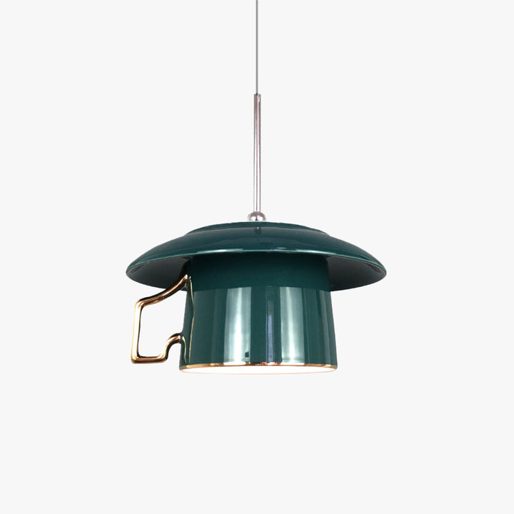 Valentina Quadrato Maniglia Tazza Ceramica LED Lampade a Sospensione Soggiorno