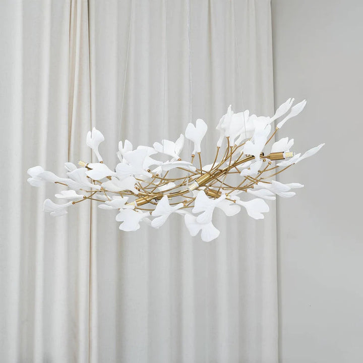 Olivia Design Bellissimo LED Lampade a Sospensione Ginkgo Biloba Oro Metallo Ceramico