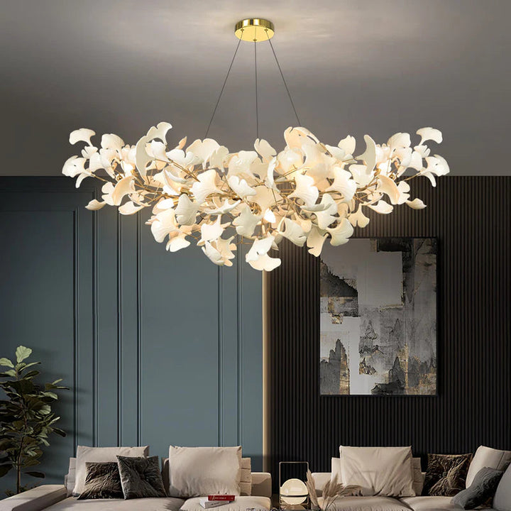 Olivia Design Bellissimo LED Lampade a Sospensione Ginkgo Biloba Oro Metallo Ceramico