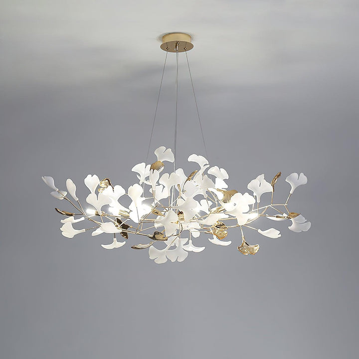 Eliinira lampadario Gingko Foglie in Ceramica con Struttura in Ferro