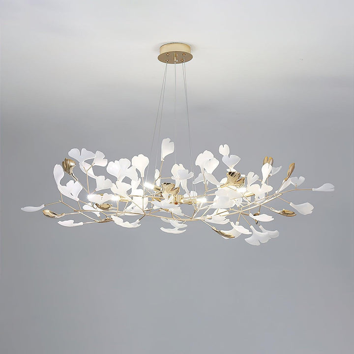 Eliinira lampadario Gingko Foglie in Ceramica con Struttura in Ferro