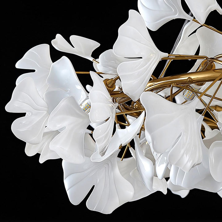 Olivia EarthenGlo Lampadario Art Deco bianco da cucina moderna, Metallo e Ceramica