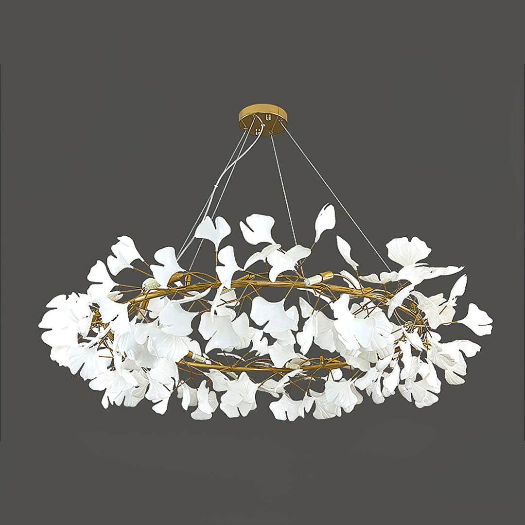 Olivia EarthenGlo Lampadario Art Deco bianco da cucina moderna, Metallo e Ceramica