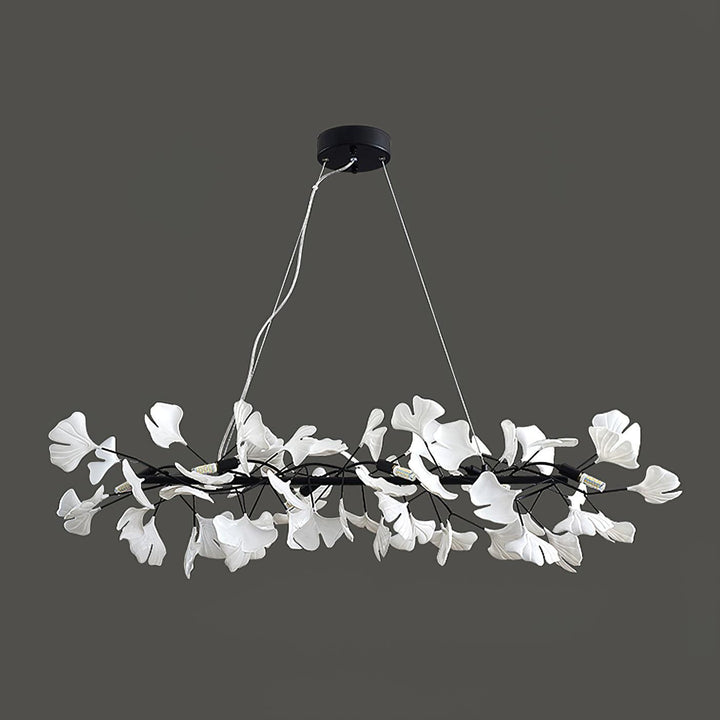 Lampadario Cornice Metallica Ceramica Ginkgo Ombra Oro bianco Arte moderna in metallo