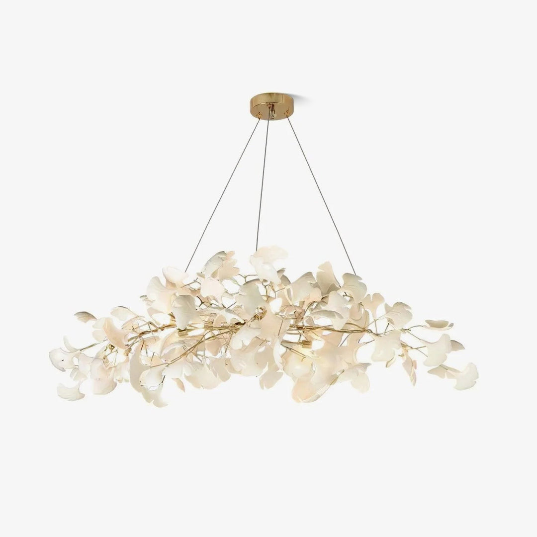 Olivia Lampadario Gingko Stile Art Déco con Foglie Inclinate Verso il Basso