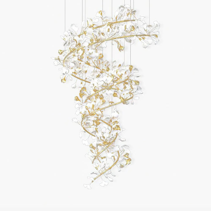 Gingko Ring lampadario Ceramica per scale lusso