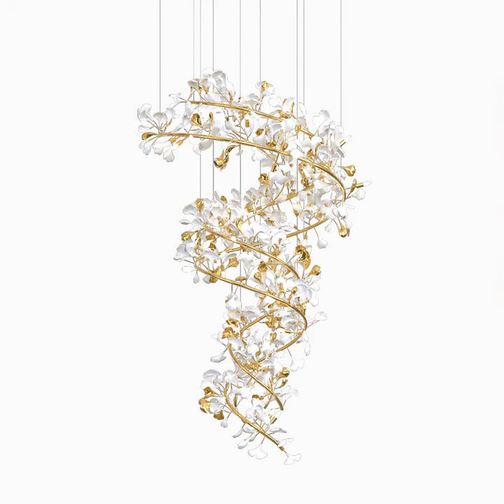 Gingko Ring lampadario Ceramica per scale lusso