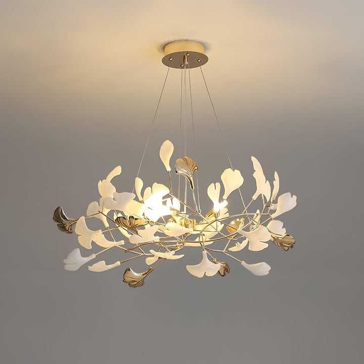 Eliinira lampadario Gingko Foglie in Ceramica con Struttura in Ferro
