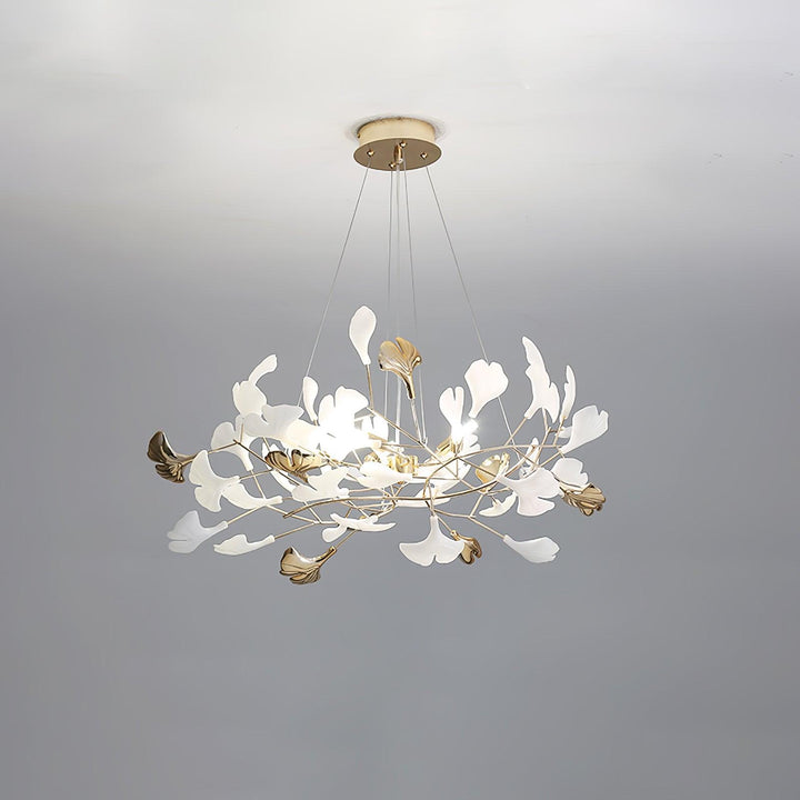Eliinira lampadario Gingko Foglie in Ceramica con Struttura in Ferro
