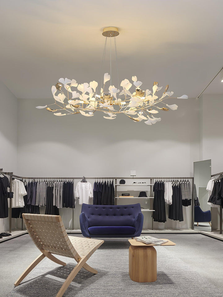 Eliinira lampadario Gingko Foglie in Ceramica con Struttura in Ferro