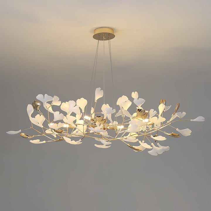 Eliinira lampadario Gingko Foglie in Ceramica con Struttura in Ferro