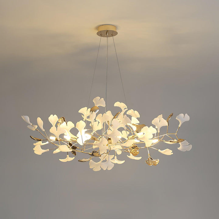 Eliinira lampadario Gingko Foglie in Ceramica con Struttura in Ferro