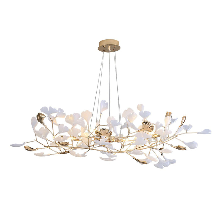Eliinira lampadario Gingko Foglie in Ceramica con Struttura in Ferro
