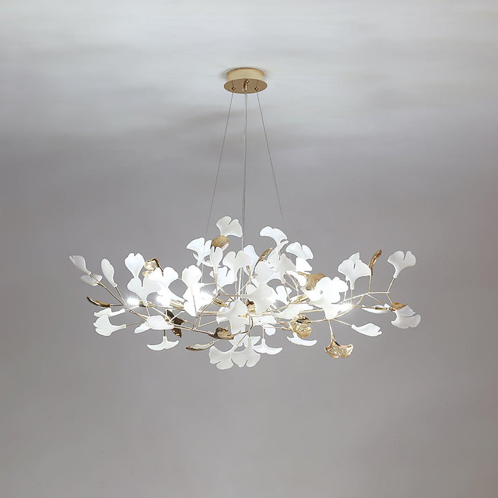 Eliinira lampadario Gingko Foglie in Ceramica con Struttura in Ferro