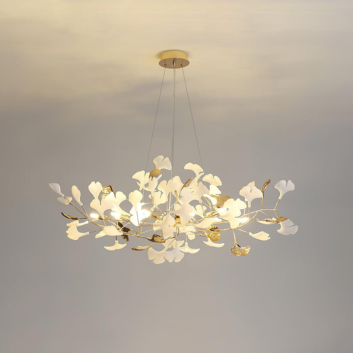 Eliinira lampadario Gingko Foglie in Ceramica con Struttura in Ferro