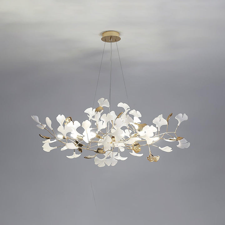 Eliinira lampadario Gingko Foglie in Ceramica con Struttura in Ferro