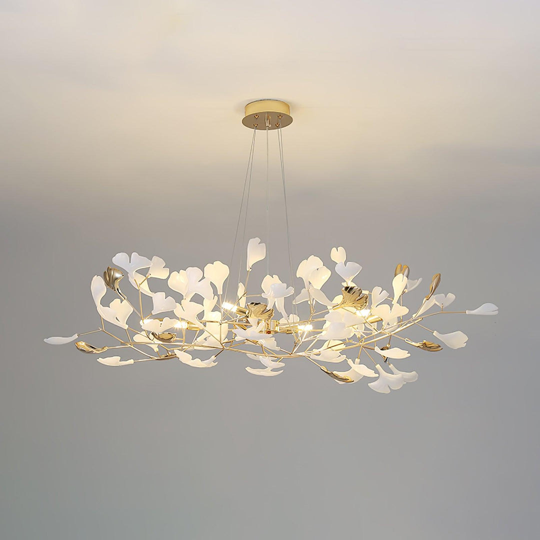 Eliinira lampadario Gingko Foglie in Ceramica con Struttura in Ferro