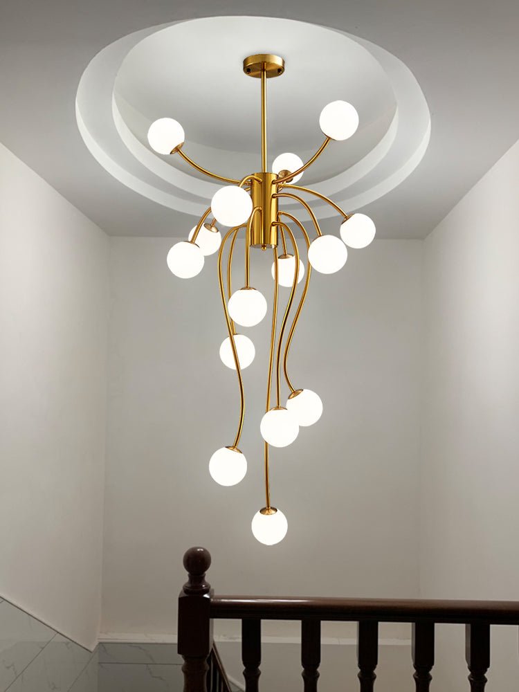 Astralyn lampadario globo in ottone