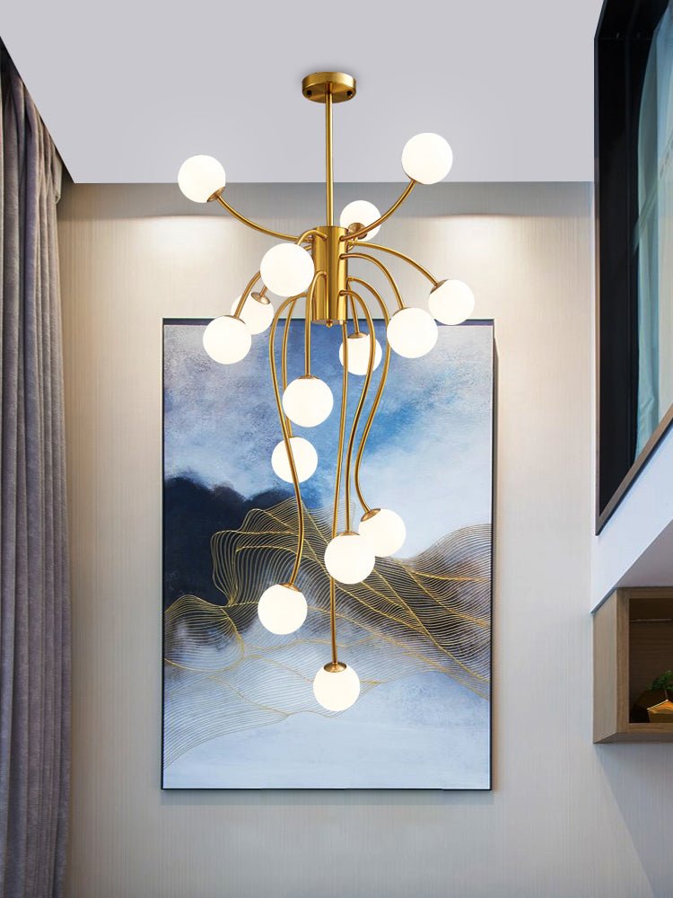 Astralyn lampadario globo in ottone