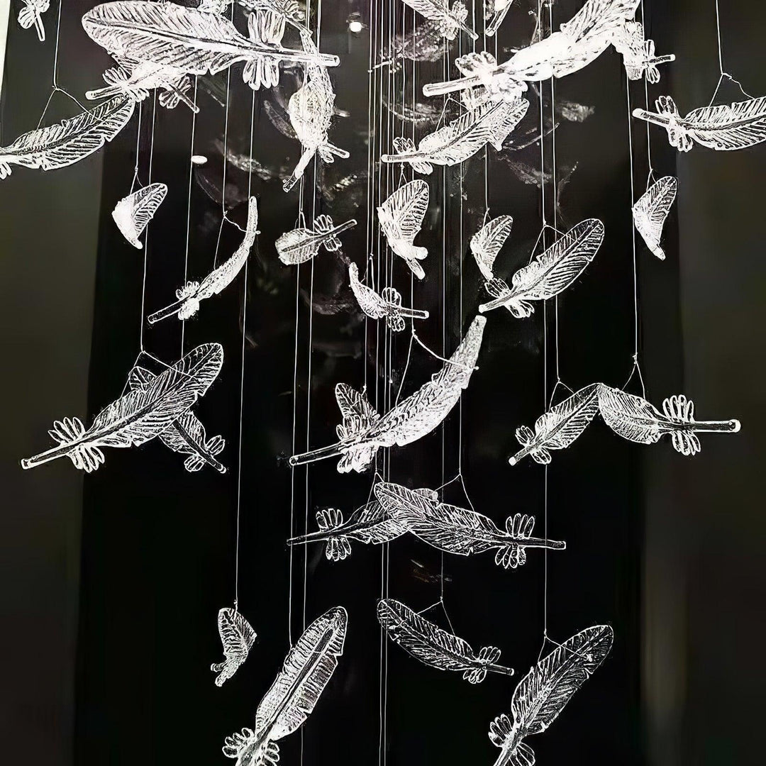 Aetherial lampadario in foglia di vetro