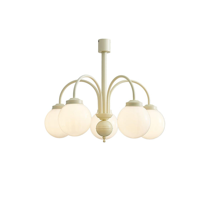 Velaora lampadario in vetro opaco crema a globo