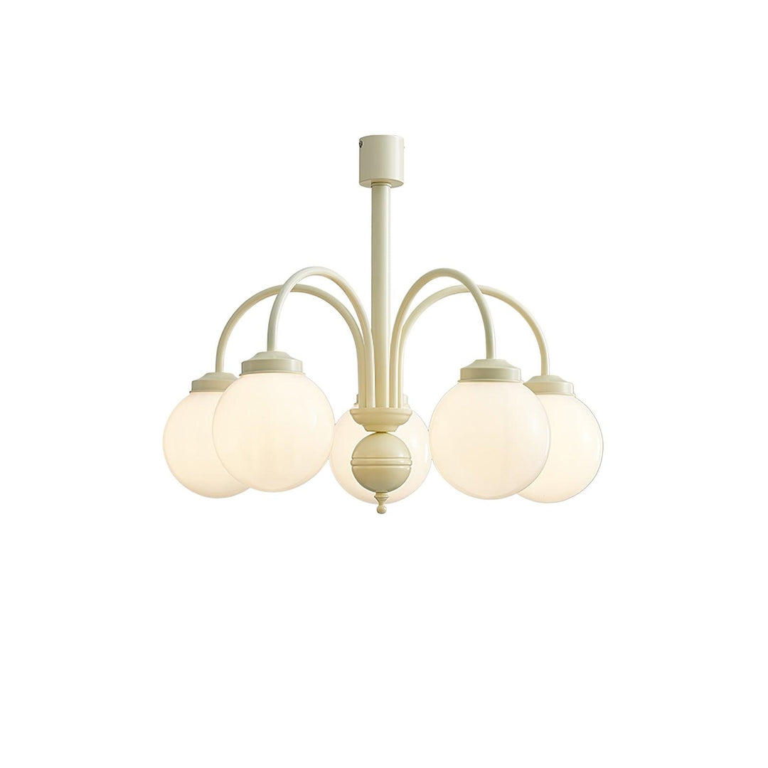 Velaora lampadario in vetro opaco crema a globo