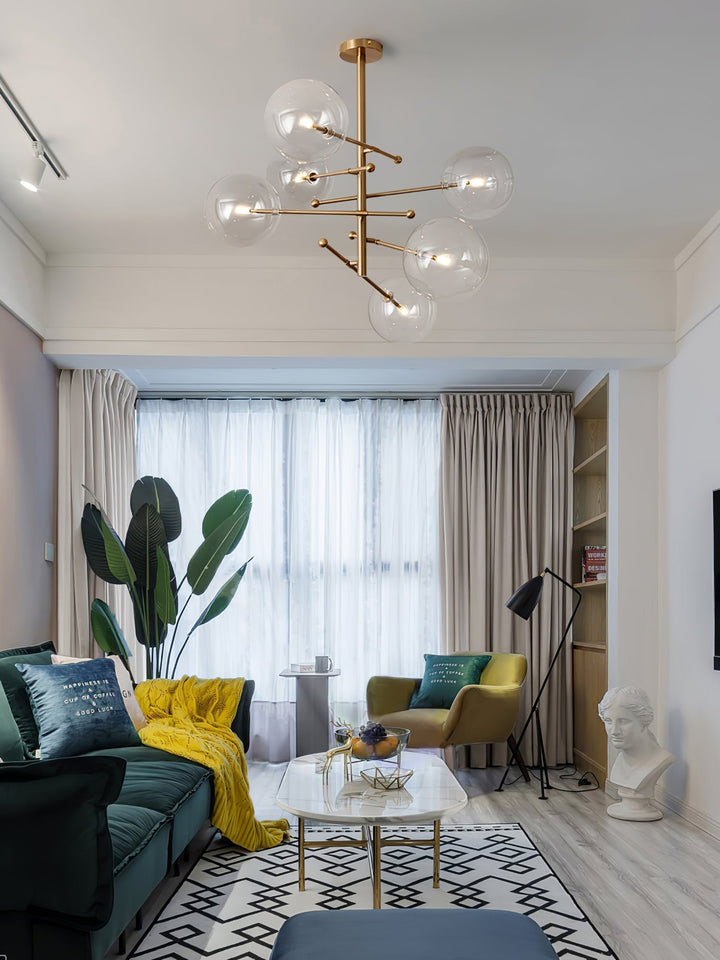 Orbit lampadario contemporaneo in vetro