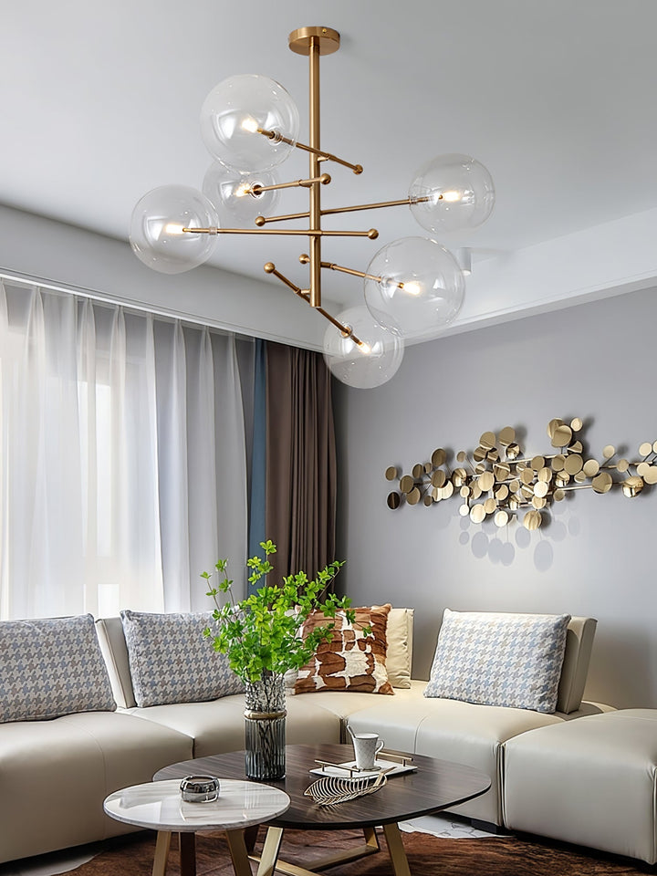 Orbit lampadario contemporaneo in vetro