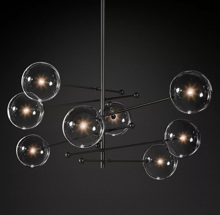 Orbit lampadario contemporaneo in vetro