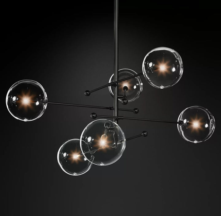 Orbit lampadario contemporaneo in vetro
