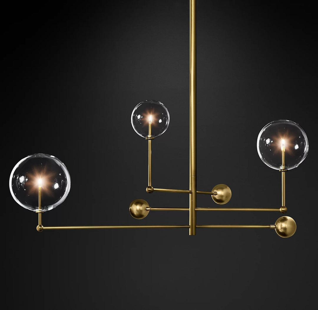 Orbit lampadario contemporaneo in vetro